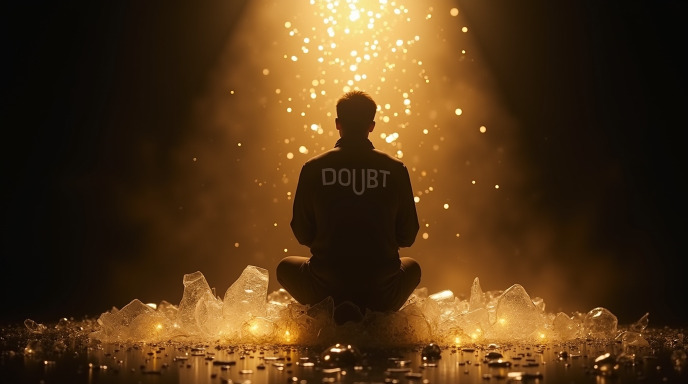 A figure releasing a glowing energy, symbolizing the ancestral contract rewrite.