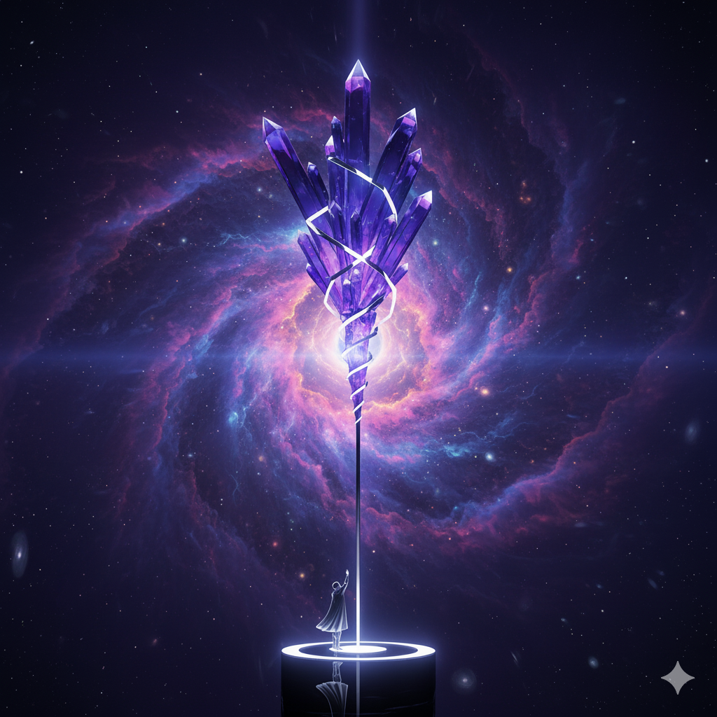 A figure receiving a stream of light, symbolizing the downloading of Gnosis.